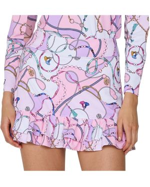 G Lifestyle Clothing G Lifestyle Double Ruffle Skort - Purple