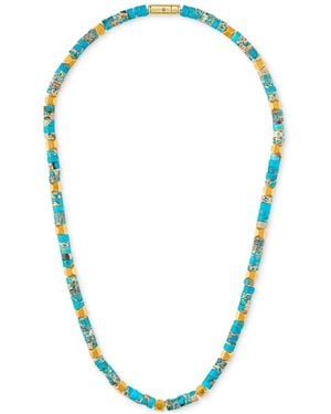 Bulova Marine Star Reconstituted 22" Beaded Necklace - Blue