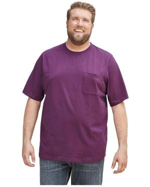 Boulder Creek Big & Tall By Kingsize Heavyweight Pocket Crewneck T-shirt - Purple