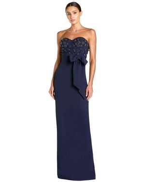 Mac Duggal Embellished Strapless Bow Gown - Blue