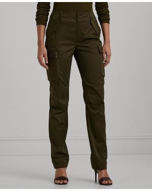 Ralph Lauren Petite Sateen Cargo Pants - Green