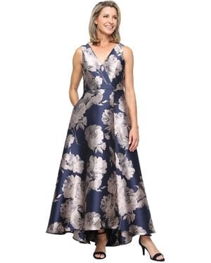 Sl Fashions Petite V-neck Ball Gown - Blue