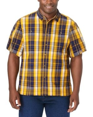 Kingsize Big & Tall Short-sleeve Plaid Shirt - Orange