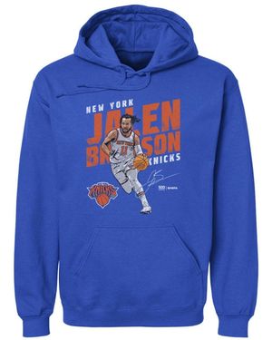 500 Level Jalen Brunson New York Knicks Slant Pullover Hoodie - Blue