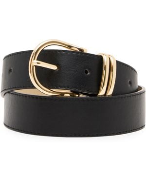 Steve Madden Feathered Edge Stitched Pant Belt - Black