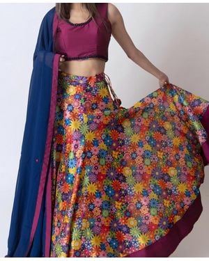 Ras Floral Lehenga Choli - Red