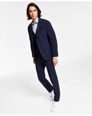 BarIII Slim Fit Solid Wool Suit Separates Created For Macys - Blue