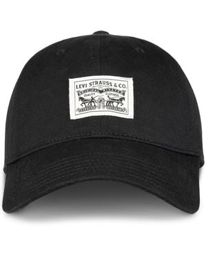Levi's Relaxed Double Horse Logo Patch Baseball Hat - Black