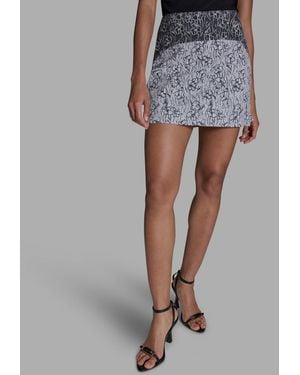 BCBGMAXAZRIA Side Zipper Mixed Print Pencil Skirt - Gray