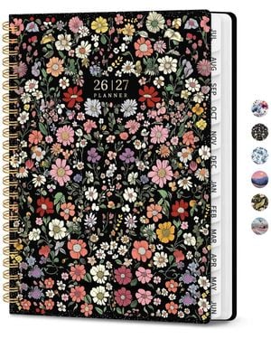Danrong Academic Planner Monthly Weekly Academic Year Hardcover Organizer For School Office Home - White