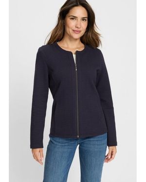 Olsen Houndstooth Texture Jersey Jacket - Blue