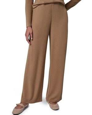 Donna Karan Wide-leg Flat Front Pull-on Pants - Brown