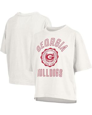 Pressbox Georgia Bulldogs Motley Crew Bishop Waist Length Oversized Slub T-shirt - White