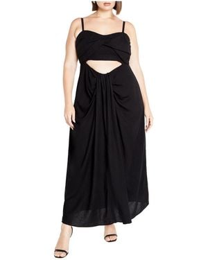 City Chic Plus Size April Maxi Dress - Black