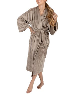 Pure Fiber Velvety Soft Velour Bathrobe - Gray