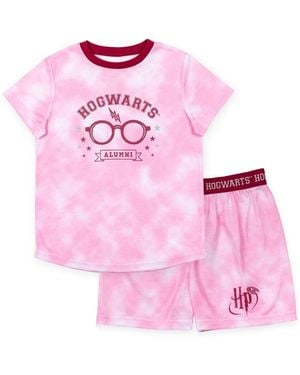 Harry Potter Girls Pajama Shirt And Shorts Sleep Set - Pink