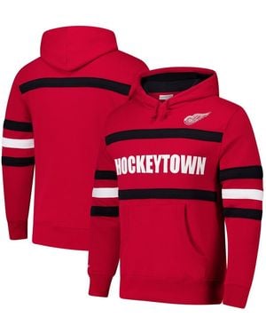 Mitchell & Ness Â Detroit Wings Head Coach Slogan Pullover Hoodie - Red