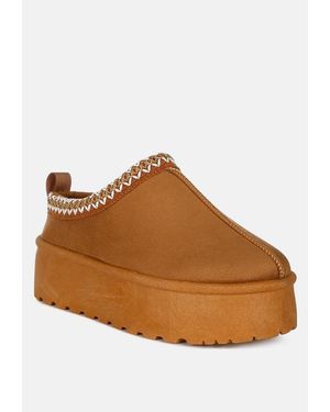LONDON RAG Jesters Embroidered Platform Classic Slip-on - Brown
