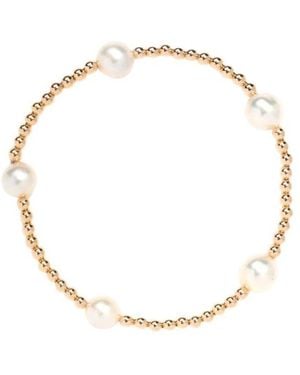 Little Sky Stone Filled 3mm Bead Multi-pearl Bracelet - White