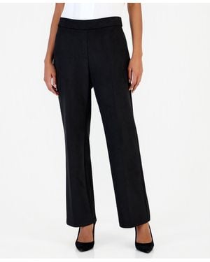 Kasper Audrey Pull-on Straight-leg Pants - Black