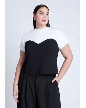 Eloquii Plus Size Twofer Tee - White
