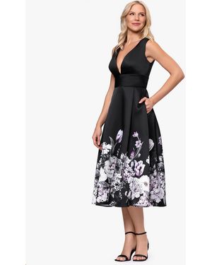 betsy and adam black and white dress Joaquina Black Rose Appliqu Corset Mini Dress