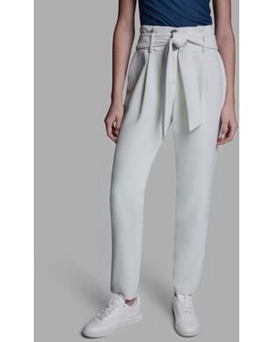 BCBGMAXAZRIA High-rise Tie Detail Straigh-leg Pants - Gray