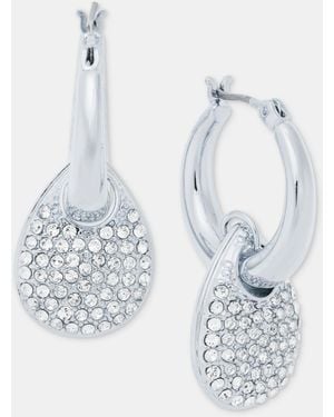 DKNY Pave Puffy Charm Hoop Earrings - Multicolor
