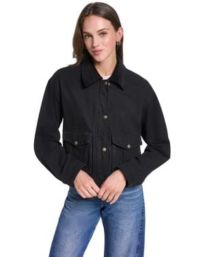 Levi's Cropped Cotton Corduroy-collar Barn Jacket - Black