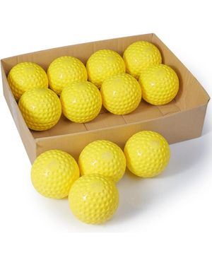 FURLING Pack Of 12 Sting Free Dimpled Training Softballs 12 Inch Size Weighted 6.57 Oz Practice Balls - Yellow
