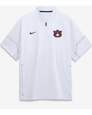 Nike Auburn Tigers 2026 Sideline Short Sleeves Quarter-zip Coaches Jacket - White
