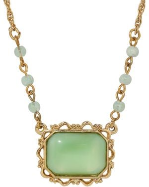 2028 Moonstone Acrylic Bead Pendant Necklace - Green
