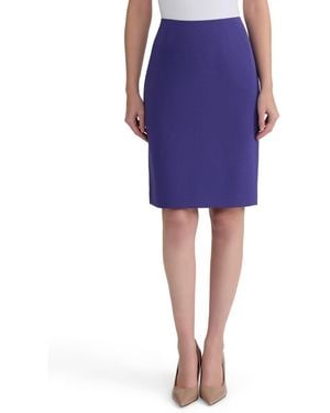Kasper Crepe Pencil Skirt - Blue