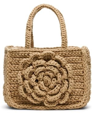Steve Madden Small Crochet Rose Bag - Metallic
