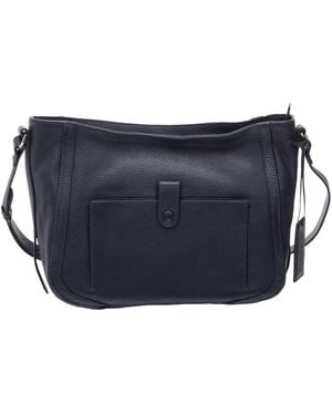 Mancini Pebbled Sophia Crossbody Handbag - Blue