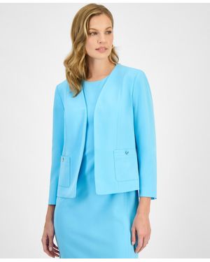 Kasper Patch Pocket Open-front Jacket - Blue