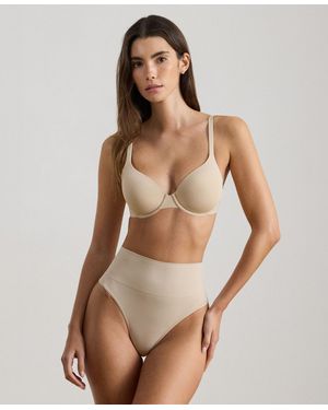 Ralph Lauren Ribbed Elastic Waist Thongs - Natural