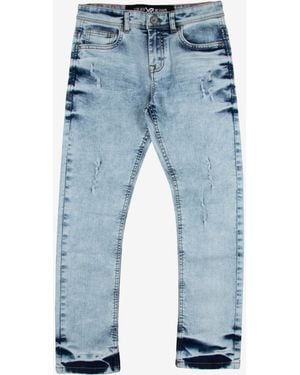 Xray Jeans Big Boy's Light Washed Distressed Stretch Jeans - Blue