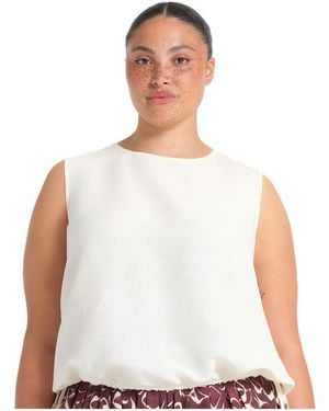 Estelle Ainsley Tie-hem Relaxed Tank Top - White