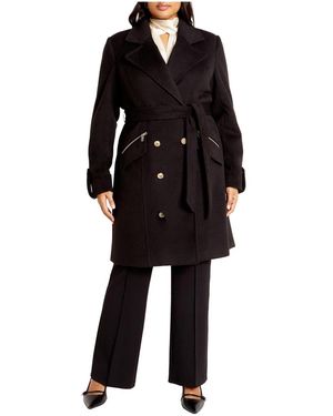 City Chic Plus Size Gillian Coat - Black