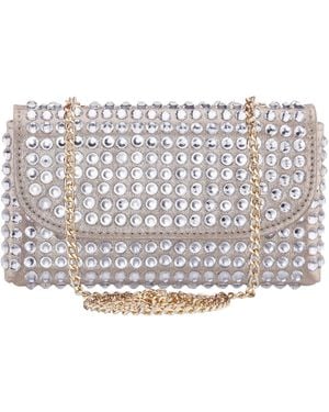 Nina Bixby Crystal Trim Mini Crossbody Handbag - Gray