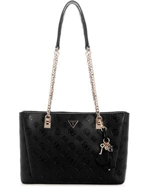 Guess Tisha 3 Compartment Tote Bag - Black