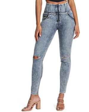 Freddy Snug Sculpting Ripped Skinny Jeans - Blue