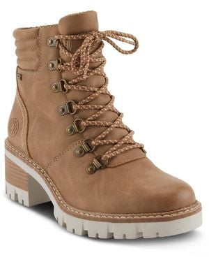 Spring Step Rockies Hiking-inspired Lace-up Booties - Brown
