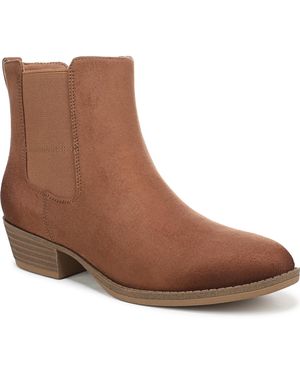 Dr. Scholls Mara Stacked Block Heel Chelsea Short Boots - Brown