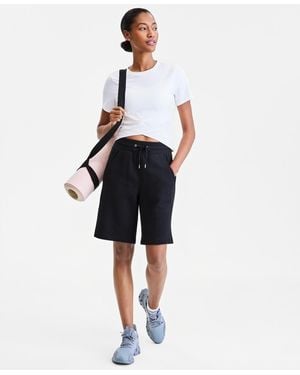 ID Ideology Cotton-blend Pull-on Bermuda Shorts - Blue