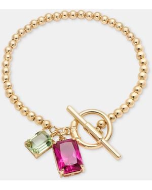 Ralph Lauren Gold-tone Fuchsia Stone Flex Bracelet - Natural