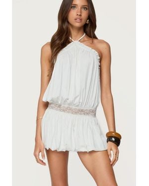 Edikted Aida Backless Bubble Mini Dress - White