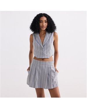REISTOR Cotton Tweed Skort - Blue