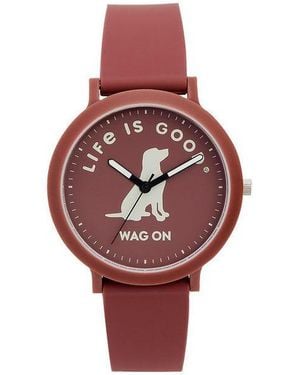 Speidel Quartz Life Is Good Watch Silicone Strap - Red
